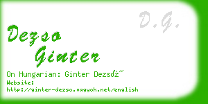 dezso ginter business card